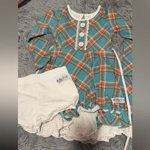 Bella & Omi plaid dress and shorts, new